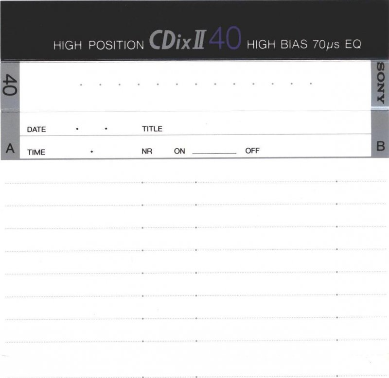 Compact Cassette: Sony  - CDix II 40