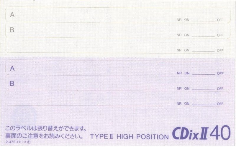 Compact Cassette: Sony  - CDix II 40