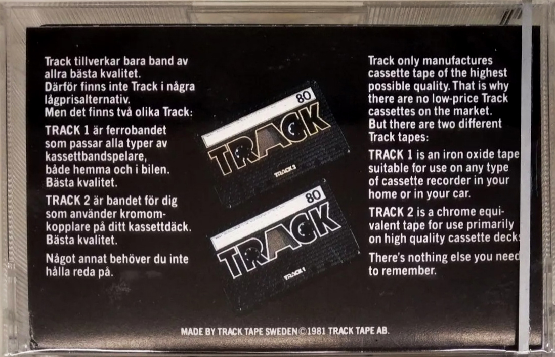 Compact Cassette: Track Tape AB Track - Track 1 80