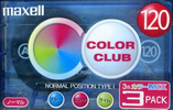 3 pack Maxell Color Club 120 "CC-120MIX.3P" Type I Normal 2001 Japan
