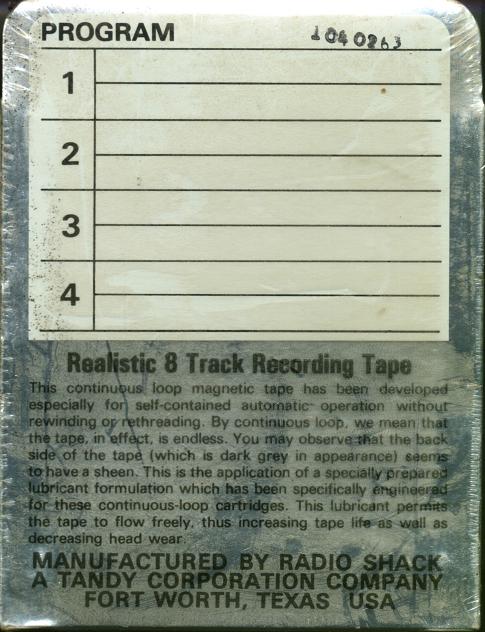 TRACK-8 Realistic Supertape 45 Type I Normal 1973 USA