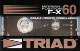 Compact Cassette Triad F-X 60 Type I Normal 1986 North America