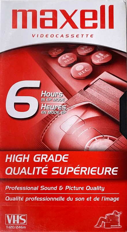 VHS, Video Home System Maxell High Grade 120 Type I Normal North America