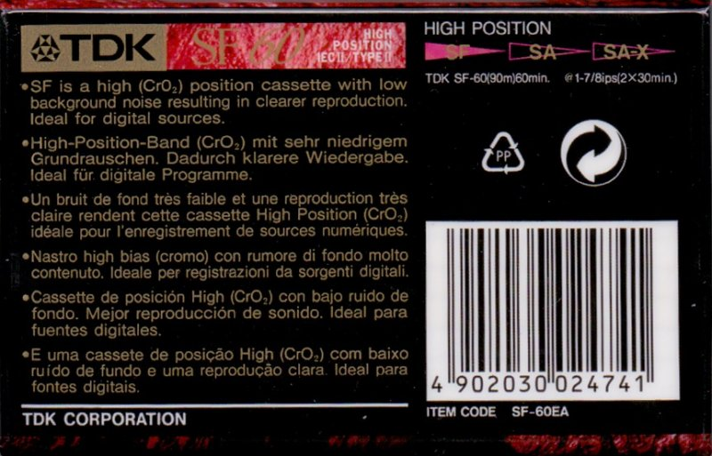 Compact Cassette: TDK  - SF 60