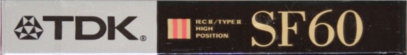 Compact Cassette TDK SF 60 "SF-60SE" Type II Chrome 1990 Australia, Europe