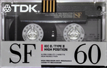 Compact Cassette TDK SF 60 "SF-60SE" Type II Chrome 1990 Australia, Europe