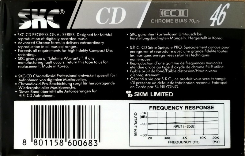 Compact Cassette: Sunkyong Magnetic Limited (SKM) SKC - CD 46