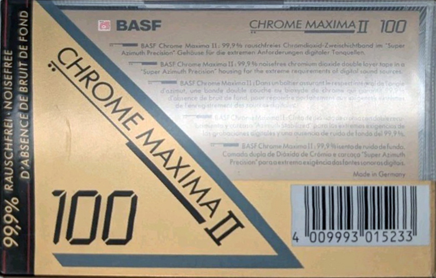 Compact Cassette BASF Chrome Maxima II 100 "big text" Type II Chrome 1991 Europe