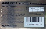Compact Cassette AXIA GT-II 46 "For Car Audio" Type II Chrome 1985 Japan