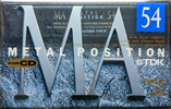 Compact Cassette TDK MA 54 "MA-54A" Type IV Metal 1993 Japan