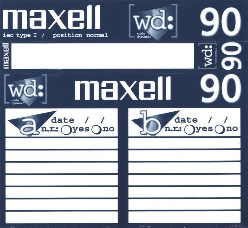 Compact Cassette Maxell wd: 90 Type I Normal 1996 Europe
