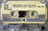 Compact Cassette Sony 60 "CDL-41" Demonstration Tape 1969 Japan