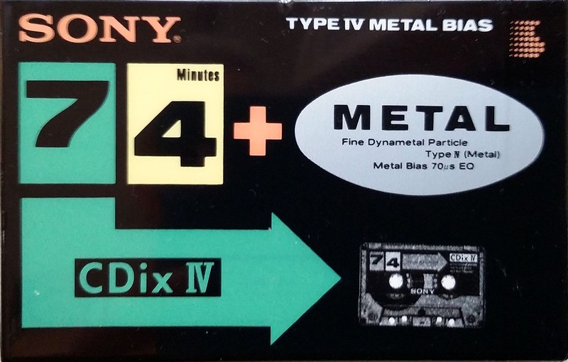 Compact Cassette Sony CDix IV 74 "C-74CDX4" Type IV Metal 1991 Japan