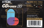 Compact Cassette TDK CD Power 110 Type II Chrome 1997 North America