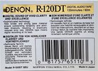 Digital Audio Tape Denon 120 "R-120DT SEU" Type IV Metal 1991 North America
