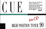 Compact Cassette TDK CUE 90 "CUE-90W" Type II Chrome 1987 Japan