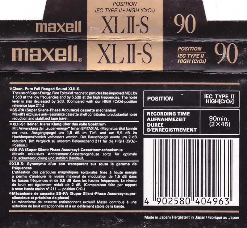 Compact Cassette: Maxell / Hitachi Maxell - XLII-S 90