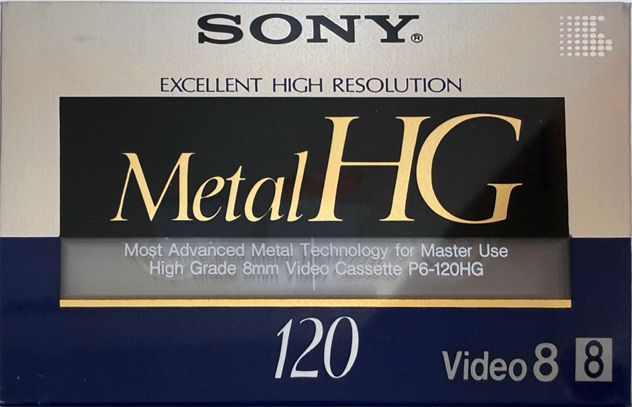 Video8, Hi8, Digital8 Sony HG 120 "Video8 P6-120HG" Type IV Metal 1989 Japan