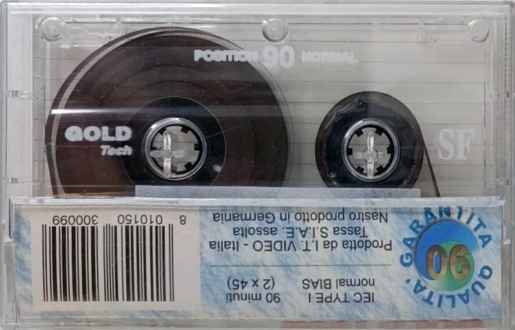 Compact Cassette Gold Tech SF 90 Type I Normal Italy