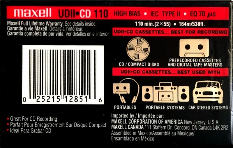 Compact Cassette: Maxell / Hitachi Maxell - UDII-CD 110