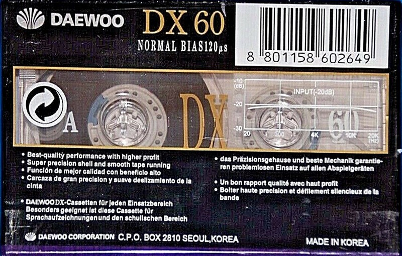 Compact Cassette:  Daewoo - DX 60