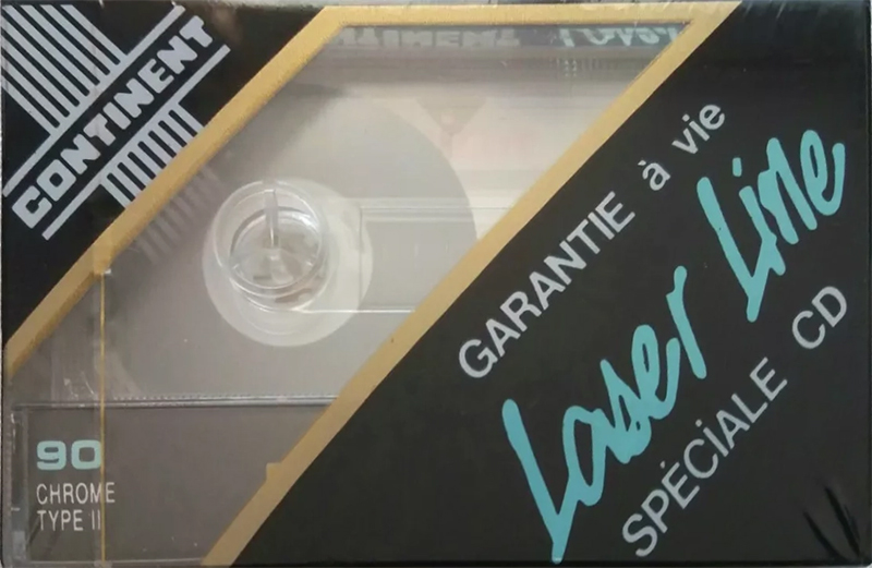 Compact Cassette Continent 90 "Laser Line" Type II Chrome France