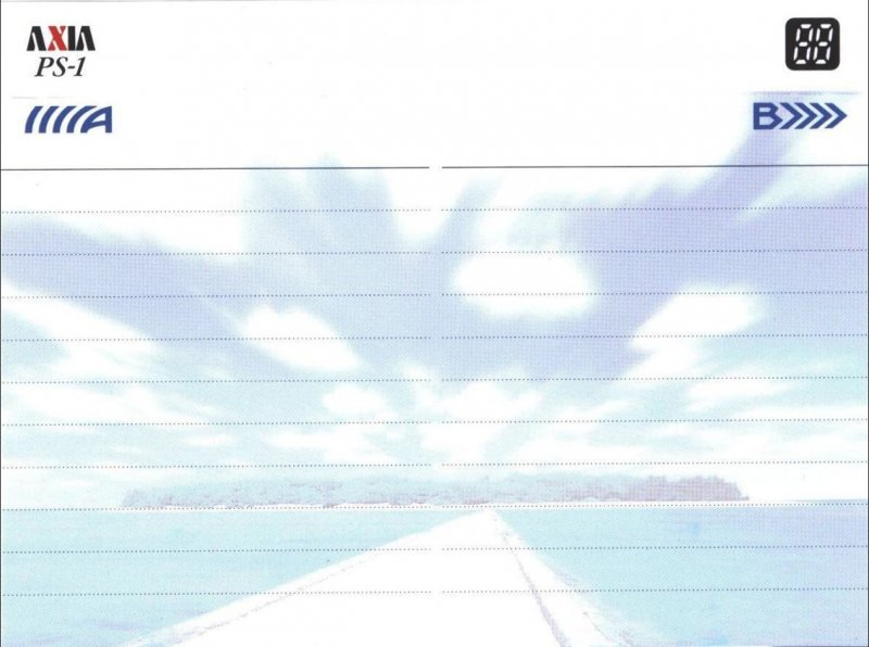 Compact Cassette AXIA PS-I / PS-1 90 "PS1K 90" Type I Normal 1998 Japan