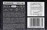 Compact Cassette RAKS CD-X 46 Type I Normal 1990 Europe