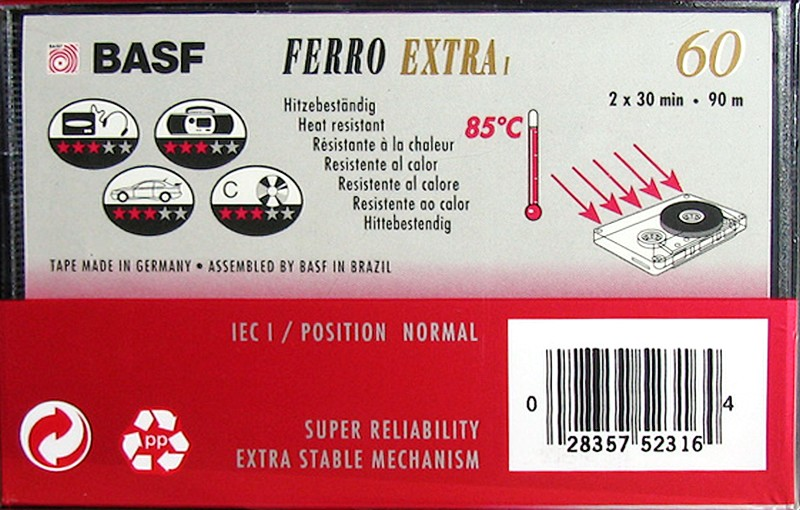 Compact Cassette BASF Ferro Extra I 60 Type I Normal 1993 Brazil