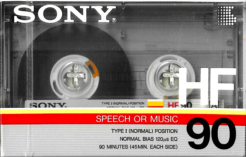 Compact Cassette Sony HF 90 Type I Normal 1986 USA