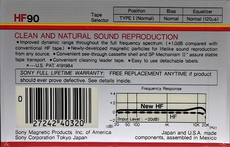 Compact Cassette: Sony  - HF 90