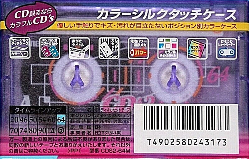 Compact Cassette Maxell CD`s II / CD`s 2 64 "CDS2-64M" Type II Chrome 1999 Japan