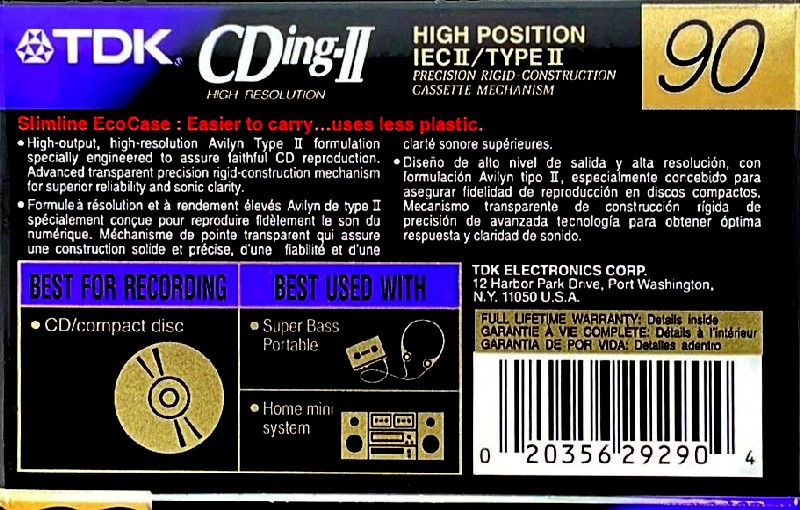 Compact Cassette: TDK  - CDing-II 90