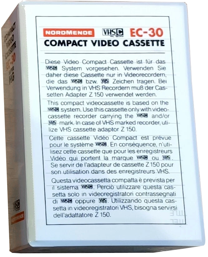 VHS-C (VHS Compact) Nordmende 30 Type I Normal 1983 Europe