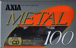 Compact Cassette AXIA Metal 100 Type IV Metal 1990 Japan