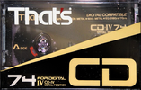 Compact Cassette Thats CD 74 "CD-IV" Type IV Metal 1987 USA