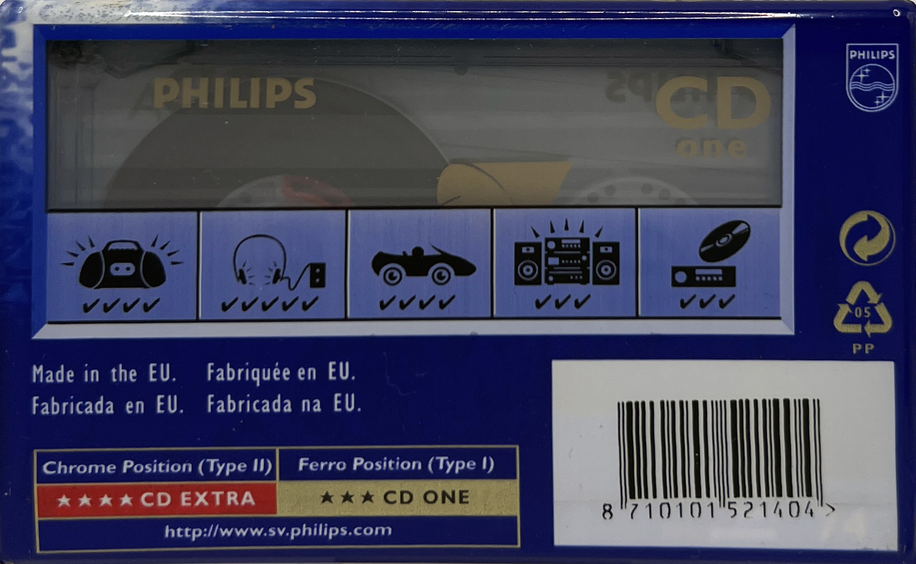 Compact Cassette Philips CD One 74 Type I Normal 1998 Europe