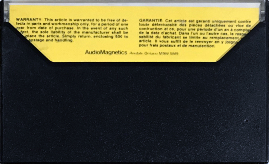 Compact Cassette Audio Magnetics Tracs 60 Type I Normal 1979 Canada