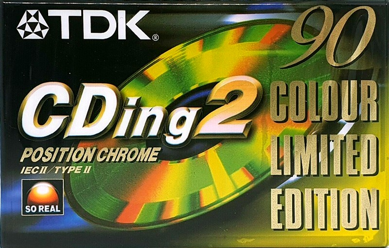 Compact Cassette TDK CDing 2 90 "CDING2-90YEC Colour Limited Edition" Type II Chrome 2001 Europe