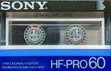Compact Cassette Sony HF-Pro 60 Type I Normal 1985 Japan