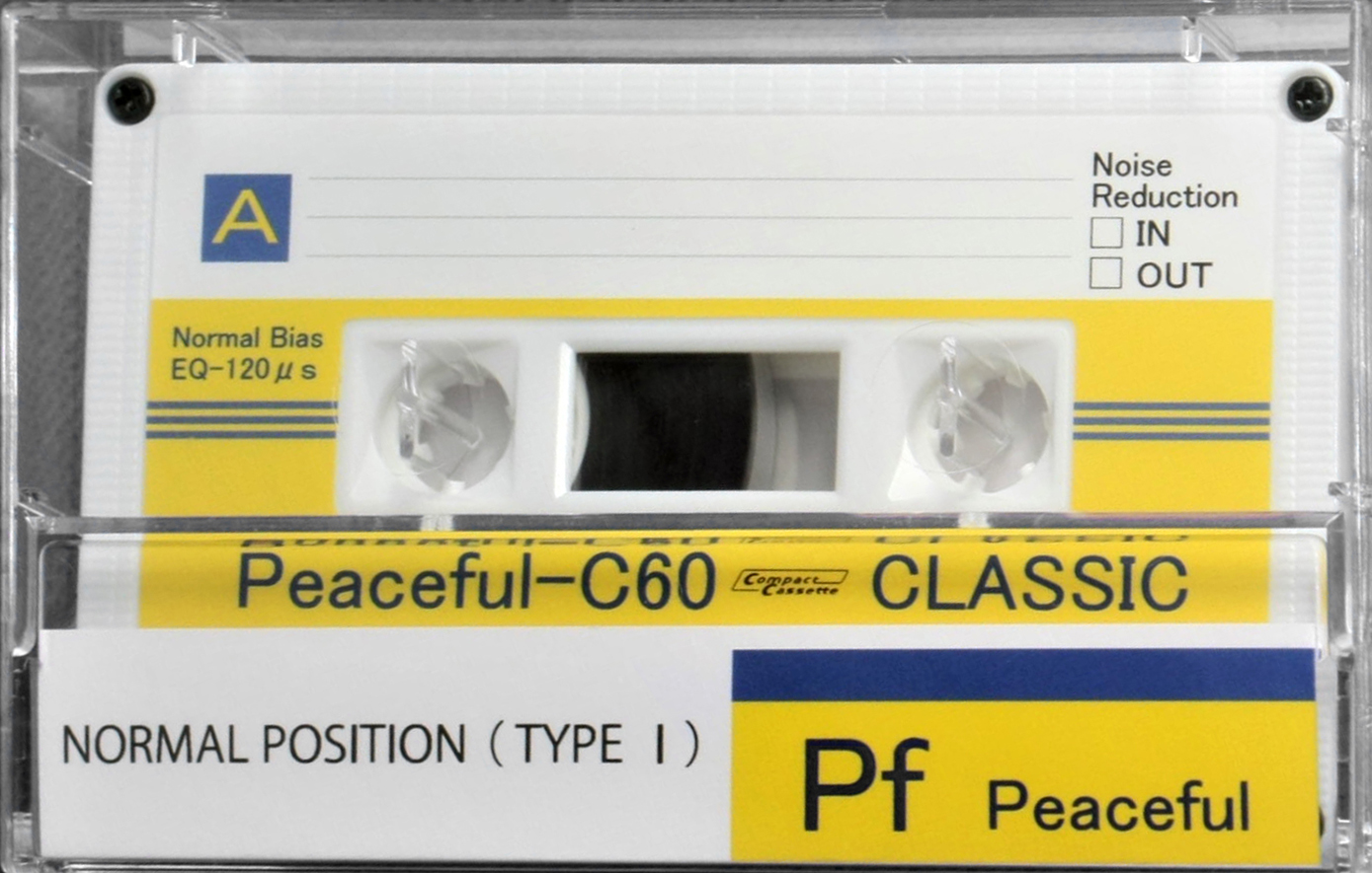 Compact Cassette Classic Pf / Peaceful 60 "yellow" Type I Normal 2022 Worldwide
