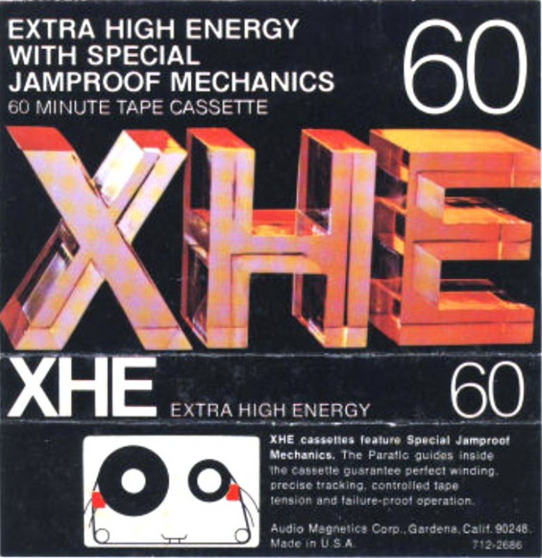 Compact Cassette Audio Magnetics XHE 60 Type I Normal 1972 USA