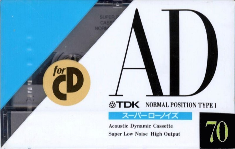 Compact Cassette TDK AD 70 "AD-70M" Type I Normal 1990 Japan