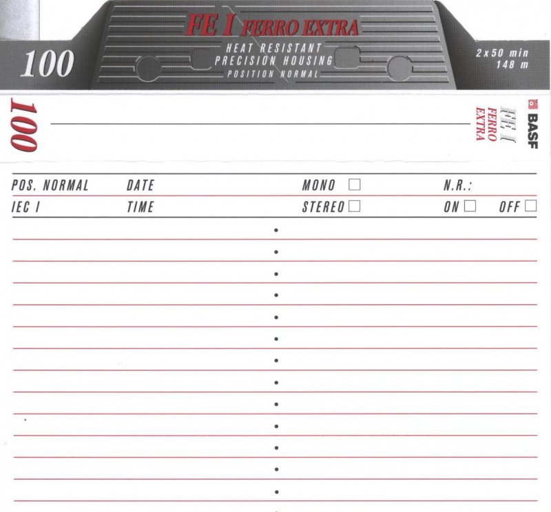 Compact Cassette: BASF  - FE I 100