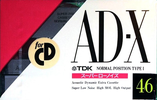 Compact Cassette TDK AD-X 46 "AD-X46M" Type I Normal 1990 Japan