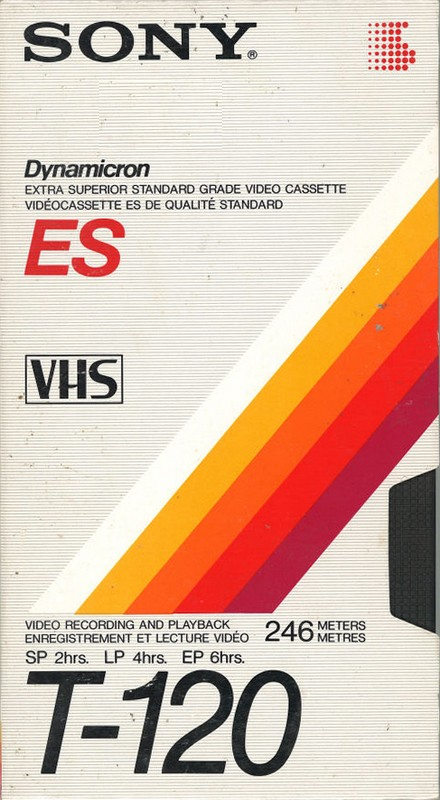VHS, Video Home System Sony ES 120 Type I Normal 1986 North America