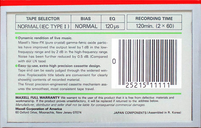 Compact Cassette: Maxell / Hitachi Maxell - UR 120