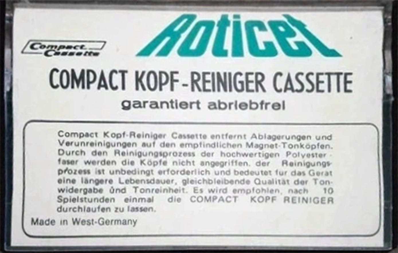 Compact Cassette Roticet Cleaning Cassette 1975 Germany