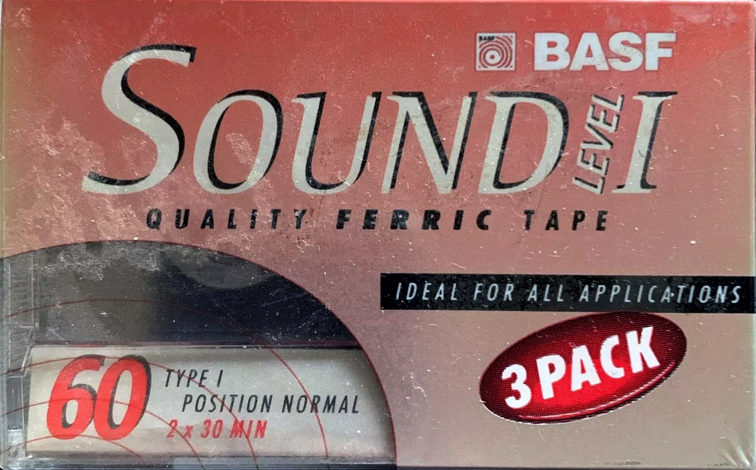 3 pack BASF Sound 60 "Level I" Type I Normal 1997 USA