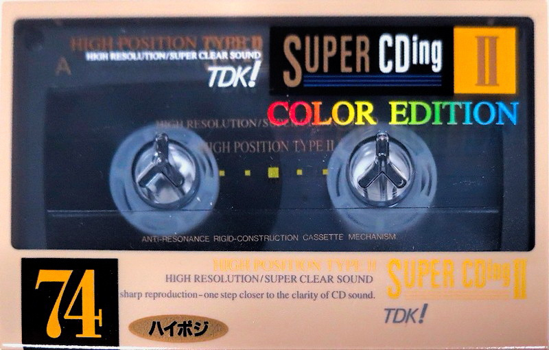 Compact Cassette TDK Super CDing 2 74 "SCD2-CE74A Color Edition" Type II Chrome 1994 Japan